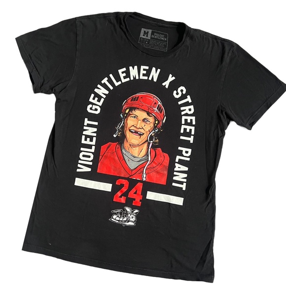 VIOLENT GENTLEMEN X STREET PLANT BLACK BOB PROBERT SHORT SLEEVE CREWNECK TSHIRT - Picture 2 of 5